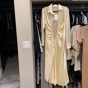 Long dress made in New Zealand butter color